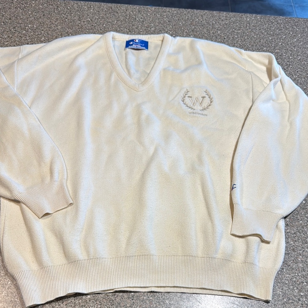 Vintage champion university of wisconsin tennis sweater